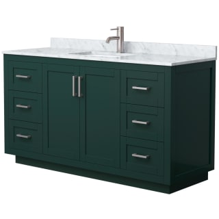 A thumbnail of the Wyndham Collection WCF2929-60S-NAT-MXX Green / White Carrara Marble Top / Brushed Nickel Hardware