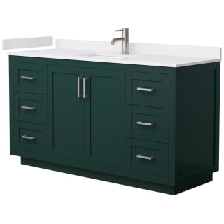 A thumbnail of the Wyndham Collection WCF2929-60S-VCA-MXX Green / White Cultured Marble Top / Brushed Nickel Hardware