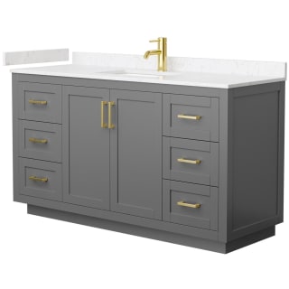 A thumbnail of the Wyndham Collection WCF2929-60S-VCA-MXX Dark Gray / Carrara Cultured Marble Top / Brushed Gold Hardware