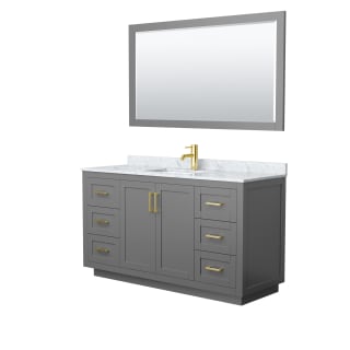 A thumbnail of the Wyndham Collection WCF2929-60S-NAT-M58 Dark Gray / White Carrara Marble Top / Brushed Gold Hardware