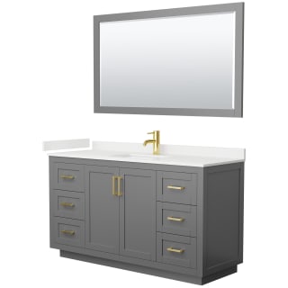 A thumbnail of the Wyndham Collection WCF292960S-QTZ-UNSM58 Dark Gray / White Quartz Top / Brushed Gold Hardware