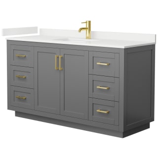A thumbnail of the Wyndham Collection WCF292960S-QTZ-UNSMXX Dark Gray / White Quartz Top / Brushed Gold Hardware