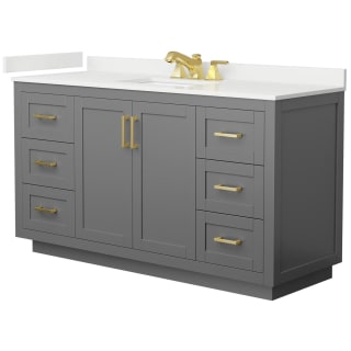 A thumbnail of the Wyndham Collection WCF292960S-QTZ-US3MXX Dark Gray / White Quartz Top / Brushed Gold Hardware