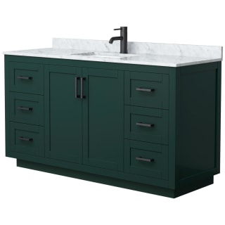 A thumbnail of the Wyndham Collection WCF2929-60S-NAT-MXX Green / White Carrara Marble Top / Matte Black Hardware