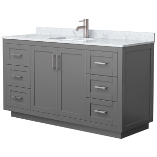 A thumbnail of the Wyndham Collection WCF2929-60S-NAT-MXX Dark Gray / White Carrara Marble Top / Brushed Nickel Hardware