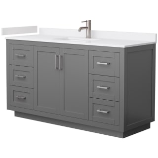 A thumbnail of the Wyndham Collection WCF2929-60S-VCA-MXX Dark Gray / White Cultured Marble Top / Brushed Nickel Hardware