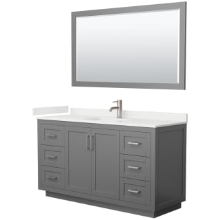 A thumbnail of the Wyndham Collection WCF292960S-QTZ-UNSM58 Dark Gray / White Quartz Top / Brushed Nickel Hardware