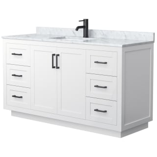 A thumbnail of the Wyndham Collection WCF2929-60S-NAT-MXX White / White Carrara Marble Top / Matte Black Hardware