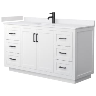 A thumbnail of the Wyndham Collection WCF2929-60S-VCA-MXX White / White Cultured Marble Top / Matte Black Hardware