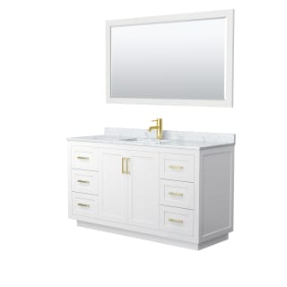 A thumbnail of the Wyndham Collection WCF2929-60S-NAT-M58 White / White Carrara Marble Top / Brushed Gold Hardware