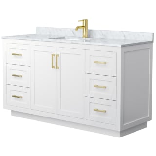 A thumbnail of the Wyndham Collection WCF2929-60S-NAT-MXX White / White Carrara Marble Top / Brushed Gold Hardware