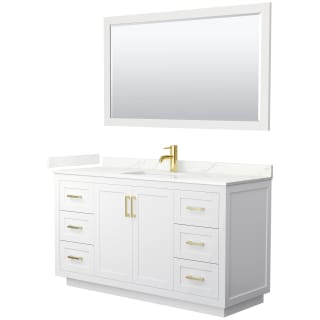 A thumbnail of the Wyndham Collection WCF292960S-QTZ-UNSM58 White / Giotto Quartz Top / Brushed Gold Hardware