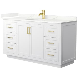 A thumbnail of the Wyndham Collection WCF292960S-QTZ-UNSMXX White / Giotto Quartz Top / Brushed Gold Hardware