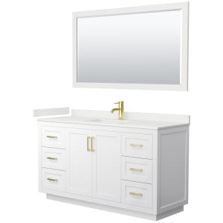 A thumbnail of the Wyndham Collection WCF292960S-QTZ-UNSM58 White / White Quartz Top / Brushed Gold Hardware