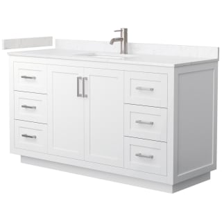 A thumbnail of the Wyndham Collection WCF2929-60S-VCA-MXX White / Carrara Cultured Marble Top / Brushed Nickel Hardware