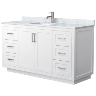 A thumbnail of the Wyndham Collection WCF2929-60S-NAT-MXX White / White Carrara Marble Top / Brushed Nickel Hardware
