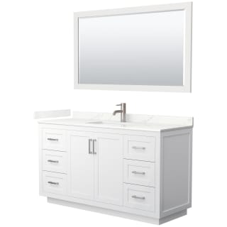 A thumbnail of the Wyndham Collection WCF292960S-QTZ-UNSM58 White / Giotto Quartz Top / Brushed Nickel Hardware