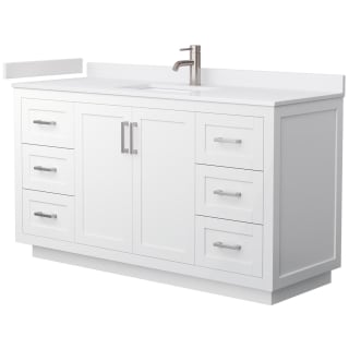 A thumbnail of the Wyndham Collection WCF2929-60S-VCA-MXX White / White Cultured Marble Top / Brushed Nickel Hardware