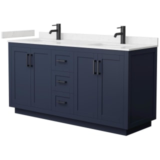 A thumbnail of the Wyndham Collection WCF2929-66D-VCA-MXX Dark Blue / Carrara Cultured Marble Top / Matte Black Hardware