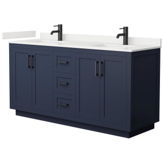 A thumbnail of the Wyndham Collection WCF292966D-QTZ-UNSMXX Dark Blue / White Quartz Top / Matte Black Hardware