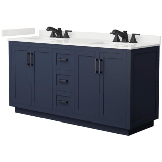 A thumbnail of the Wyndham Collection WCF292966D-QTZ-US3MXX Dark Blue / White Quartz Top / Matte Black Hardware