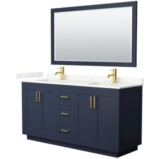 A thumbnail of the Wyndham Collection WCF292966D-QTZ-UNSM58 Dark Blue / Giotto Quartz Top / Brushed Gold Hardware