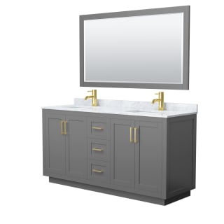 A thumbnail of the Wyndham Collection WCF2929-66D-NAT-M58 Dark Gray / White Carrara Marble Top / Brushed Gold Hardware