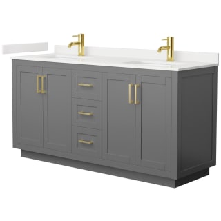 A thumbnail of the Wyndham Collection WCF292966D-QTZ-UNSMXX Dark Gray / White Quartz Top / Brushed Gold Hardware