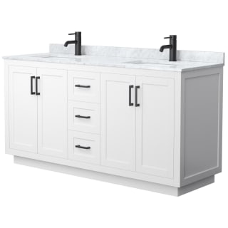 A thumbnail of the Wyndham Collection WCF2929-66D-NAT-MXX White / White Carrara Marble Top / Matte Black Hardware