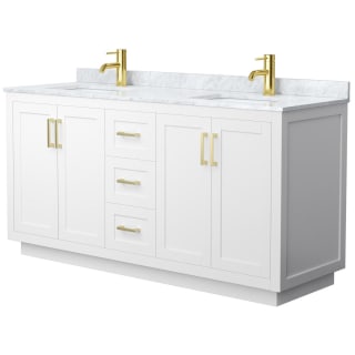 A thumbnail of the Wyndham Collection WCF2929-66D-NAT-MXX White / White Carrara Marble Top / Brushed Gold Hardware