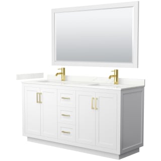 A thumbnail of the Wyndham Collection WCF292966D-QTZ-UNSM58 White / Giotto Quartz Top / Brushed Gold Hardware