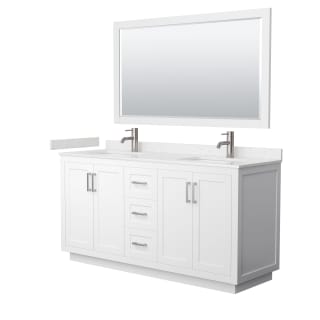 A thumbnail of the Wyndham Collection WCF2929-66D-VCA-M58 White / Carrara Cultured Marble Top / Brushed Nickel Hardware