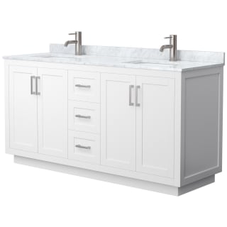 A thumbnail of the Wyndham Collection WCF2929-66D-NAT-MXX White / White Carrara Marble Top / Brushed Nickel Hardware