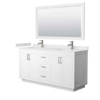 A thumbnail of the Wyndham Collection WCF2929-66D-VCA-M58 White / White Cultured Marble Top / Brushed Nickel Hardware