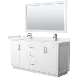 A thumbnail of the Wyndham Collection WCF292966D-QTZ-UNSM58 White / White Quartz Top / Brushed Nickel Hardware