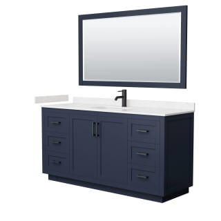 A thumbnail of the Wyndham Collection WCF2929-66S-VCA-M58 Dark Blue / Carrara Cultured Marble Top / Matte Black Hardware