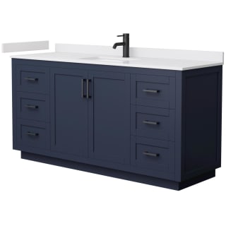 A thumbnail of the Wyndham Collection WCF2929-66S-VCA-MXX Dark Blue / White Cultured Marble Top / Matte Black Hardware