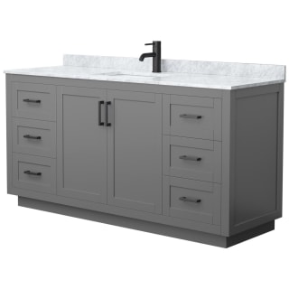 A thumbnail of the Wyndham Collection WCF2929-66S-NAT-MXX Dark Gray / White Carrara Marble Top / Matte Black Hardware
