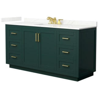 A thumbnail of the Wyndham Collection WCF292966S-QTZ-US3MXX Green / Giotto Quartz Top / Brushed Gold Hardware