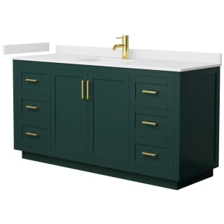 A thumbnail of the Wyndham Collection WCF2929-66S-VCA-MXX Green / White Cultured Marble Top / Brushed Gold Hardware