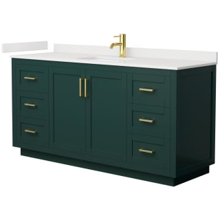 A thumbnail of the Wyndham Collection WCF292966S-QTZ-UNSMXX Green / White Quartz Top / Brushed Gold Hardware