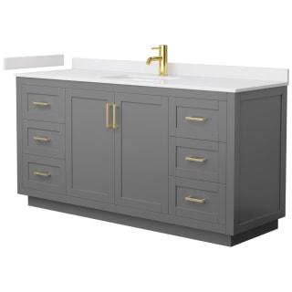 A thumbnail of the Wyndham Collection WCF2929-66S-VCA-MXX Dark Gray / White Cultured Marble Top / Brushed Gold Hardware