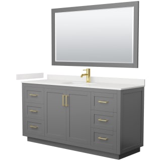 A thumbnail of the Wyndham Collection WCF292966S-QTZ-UNSM58 Dark Gray / White Quartz Top / Brushed Gold Hardware