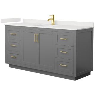 A thumbnail of the Wyndham Collection WCF292966S-QTZ-UNSMXX Dark Gray / White Quartz Top / Brushed Gold Hardware