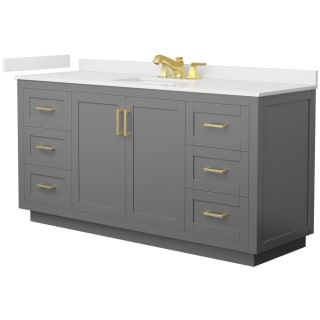 A thumbnail of the Wyndham Collection WCF292966S-QTZ-US3MXX Dark Gray / White Quartz Top / Brushed Gold Hardware