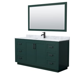 A thumbnail of the Wyndham Collection WCF2929-66S-NAT-M58 Green / White Carrara Marble Top / Matte Black Hardware