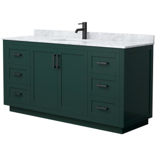 A thumbnail of the Wyndham Collection WCF2929-66S-NAT-MXX Green / White Carrara Marble Top / Matte Black Hardware