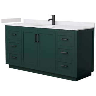 A thumbnail of the Wyndham Collection WCF2929-66S-VCA-MXX Green / White Cultured Marble Top / Matte Black Hardware