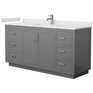 A thumbnail of the Wyndham Collection WCF2929-66S-VCA-MXX Dark Gray / White Cultured Marble Top / Brushed Nickel Hardware