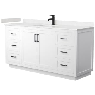 A thumbnail of the Wyndham Collection WCF2929-66S-VCA-MXX White / Carrara Cultured Marble Top / Matte Black Hardware